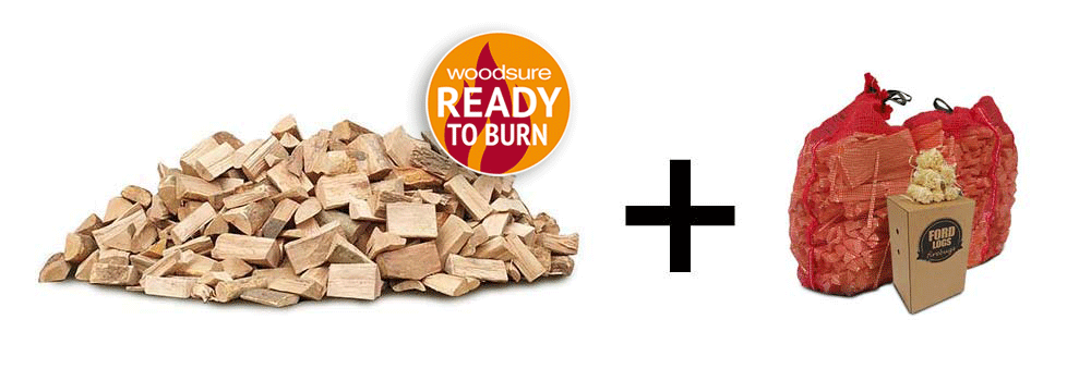 kiln dried logs, kindling and firelighters deal